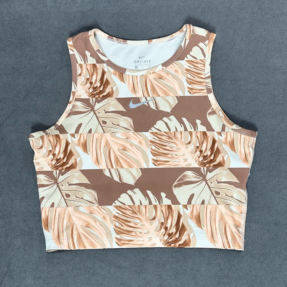 Nike Women’s Workout Tank Top Cropped Tropical Print Size Medium 03-0065